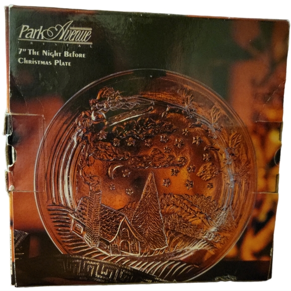 Vtg Park Avenue 7" Crystal Plate The Night Before Christmas 3127005 NIB - Picture 6 of 8